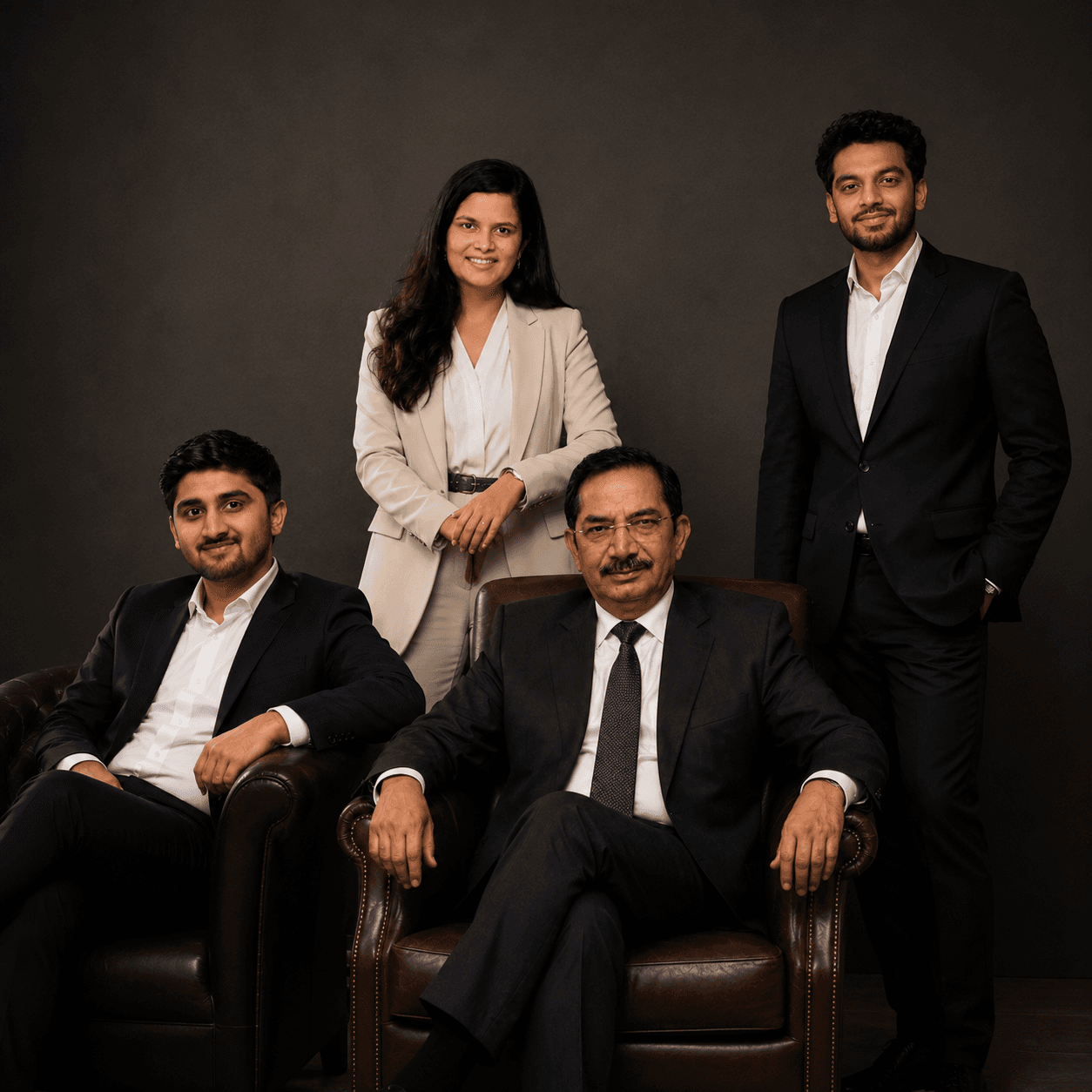 The leadership of the firm, photographed at the chamber